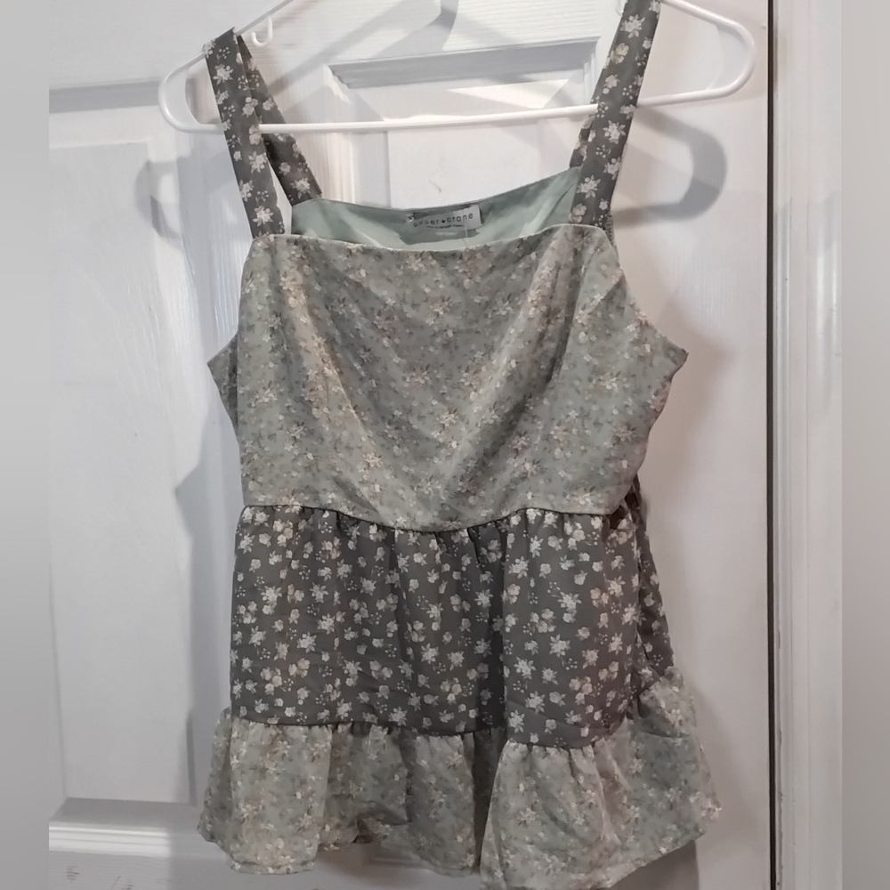 Green Floral Top